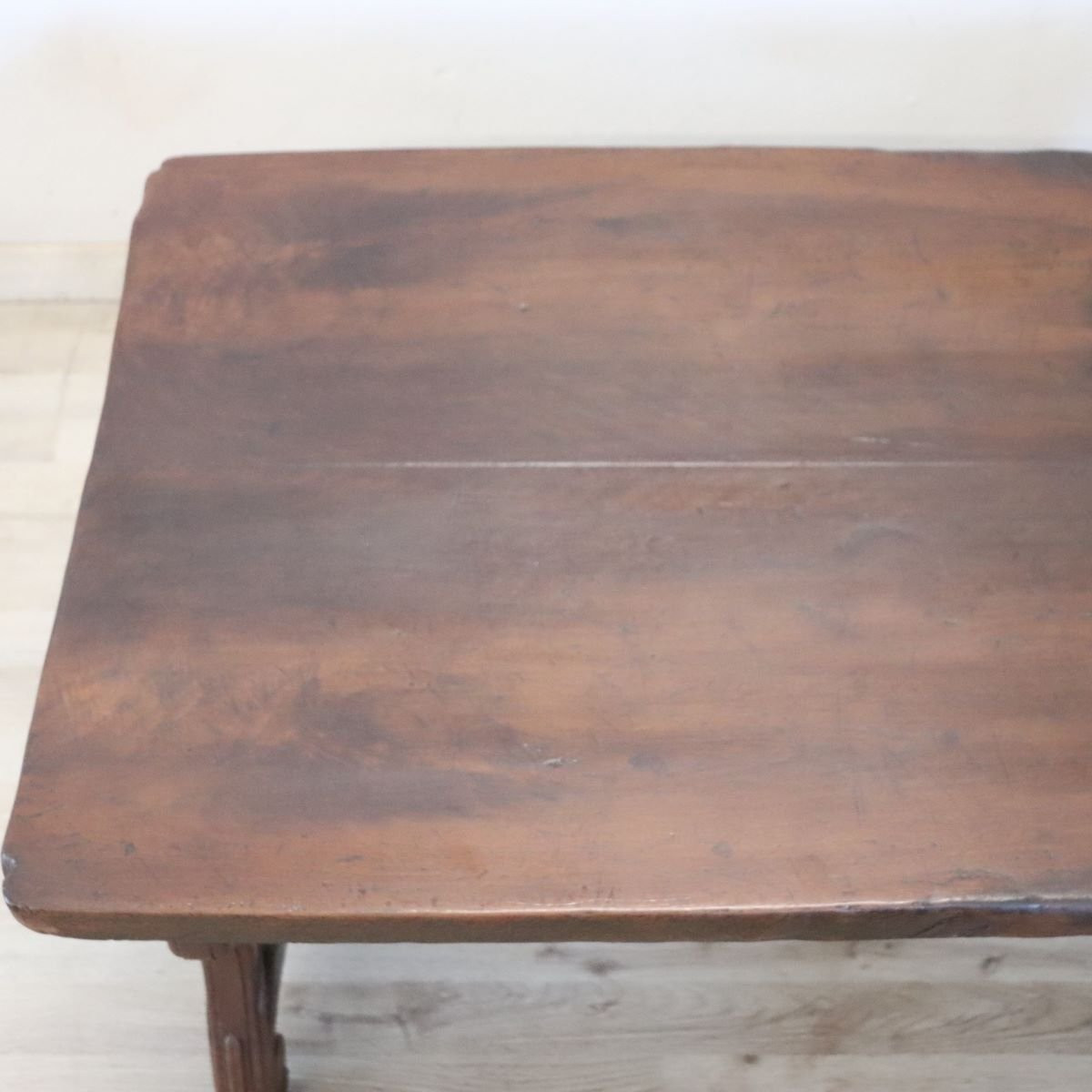 Solid Walnut Coffee Table, Italy, Early 20th Century, Restored-photo-2
