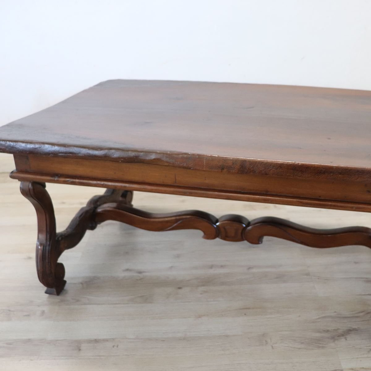 Solid Walnut Coffee Table, Italy, Early 20th Century, Restored-photo-5