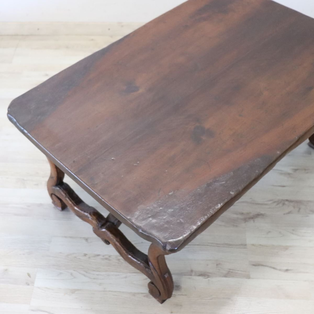 Solid Walnut Coffee Table, Italy, Early 20th Century, Restored-photo-7