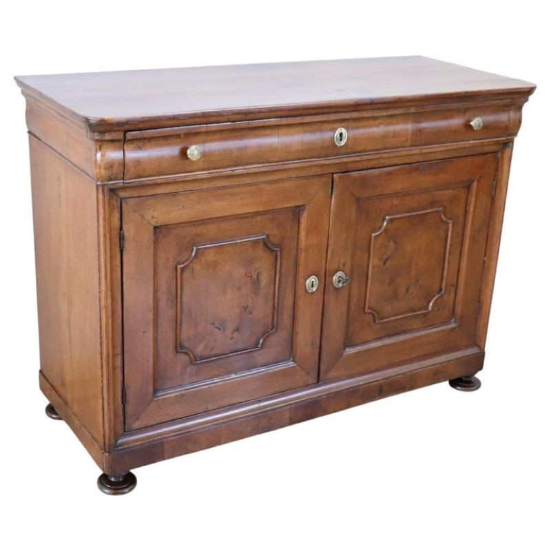 Antique Walnut Sideboard, Italy, Mid-19th Century, Restored.