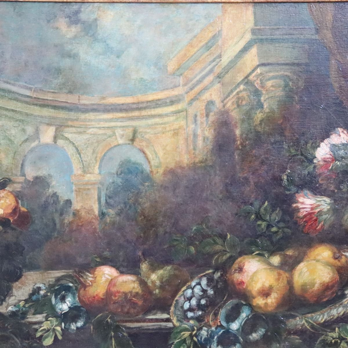 Still Life, Large Oil Painting On Canvas, Italy, 19th Century-photo-2