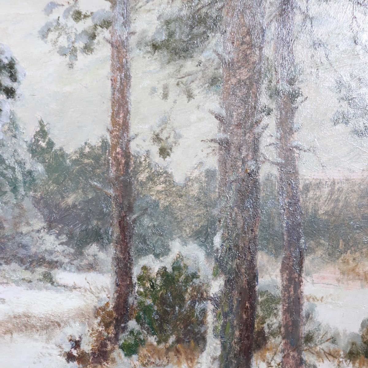 Faisans dans la neige, peinture à l'huile sur panneau, signée Wilhelm Buddenberg-photo-2