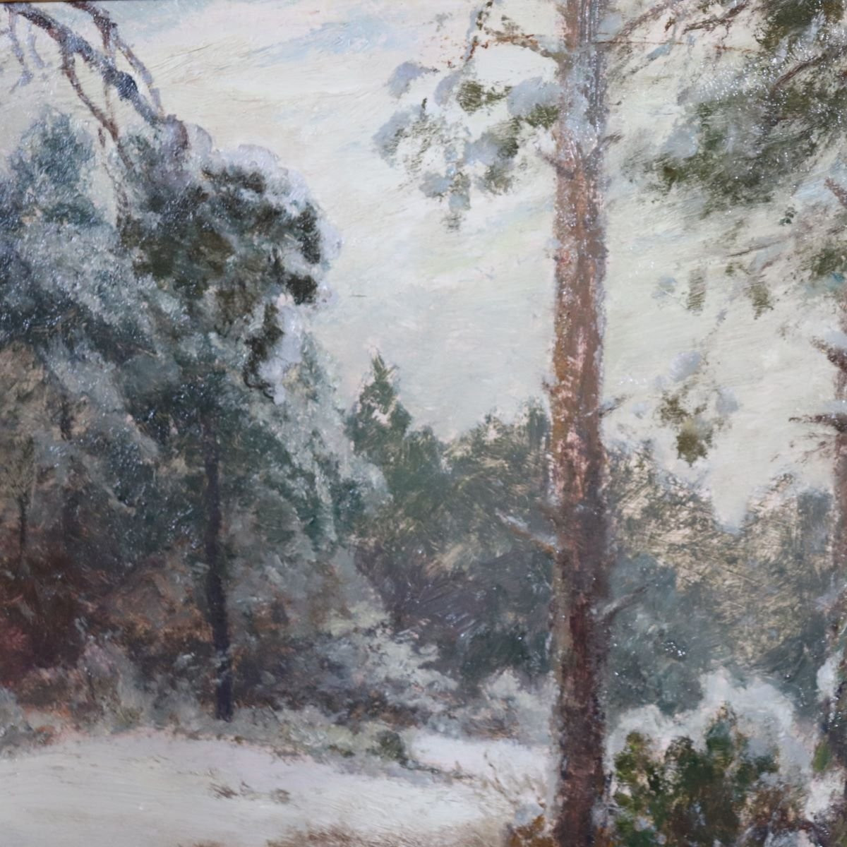 Faisans dans la neige, peinture à l'huile sur panneau, signée Wilhelm Buddenberg-photo-3