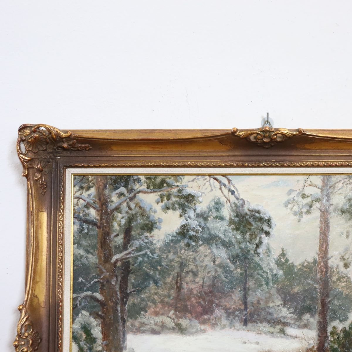 Faisans dans la neige, peinture à l'huile sur panneau, signée Wilhelm Buddenberg-photo-5