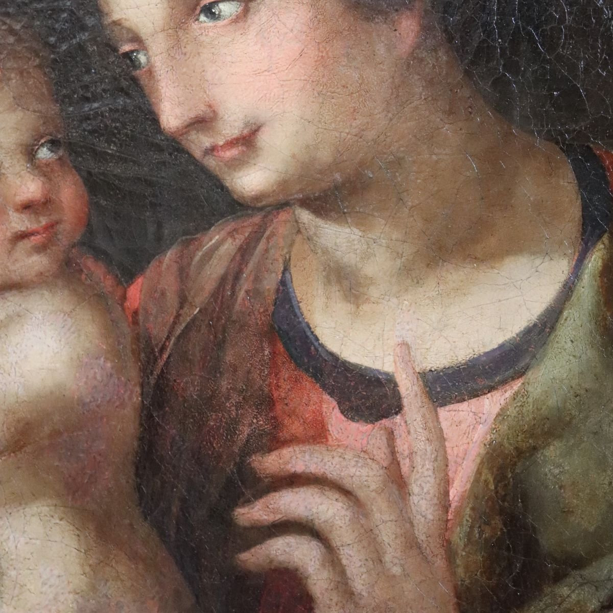 Antique Religious Oil Painting On Canvas, Italy, 18th Century-photo-1