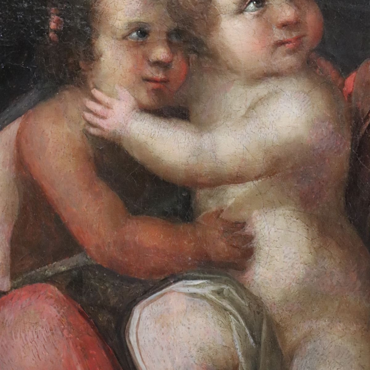 Antique Religious Oil Painting On Canvas, Italy, 18th Century-photo-2