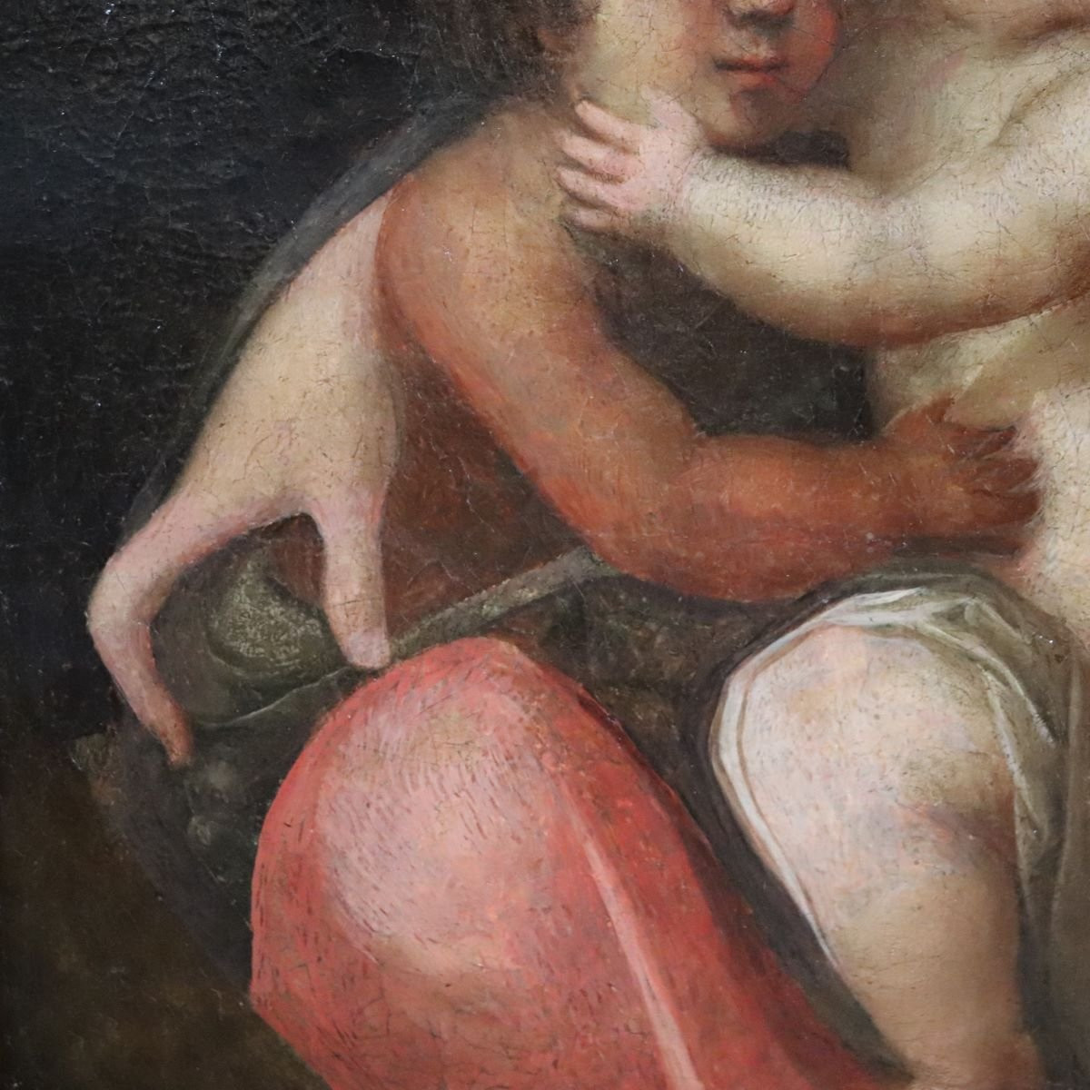 Antique Religious Oil Painting On Canvas, Italy, 18th Century-photo-3