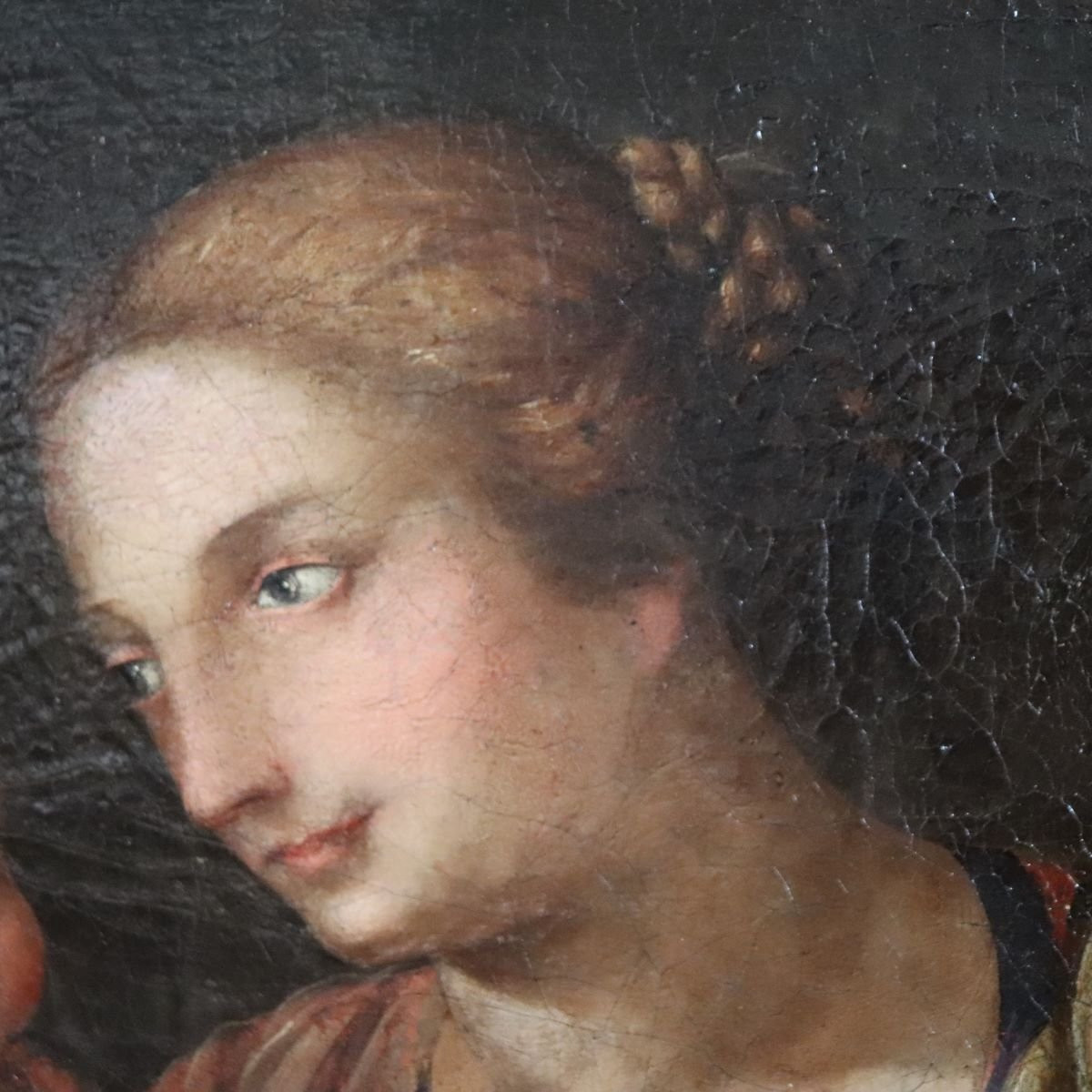 Antique Religious Oil Painting On Canvas, Italy, 18th Century-photo-5