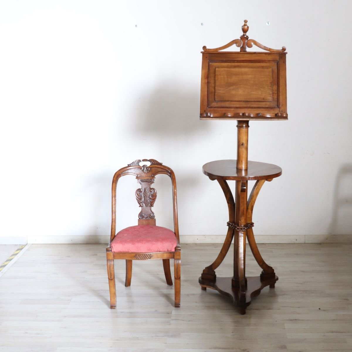 Antique Walnut Lectern, Italy, Early 19th Century-photo-3