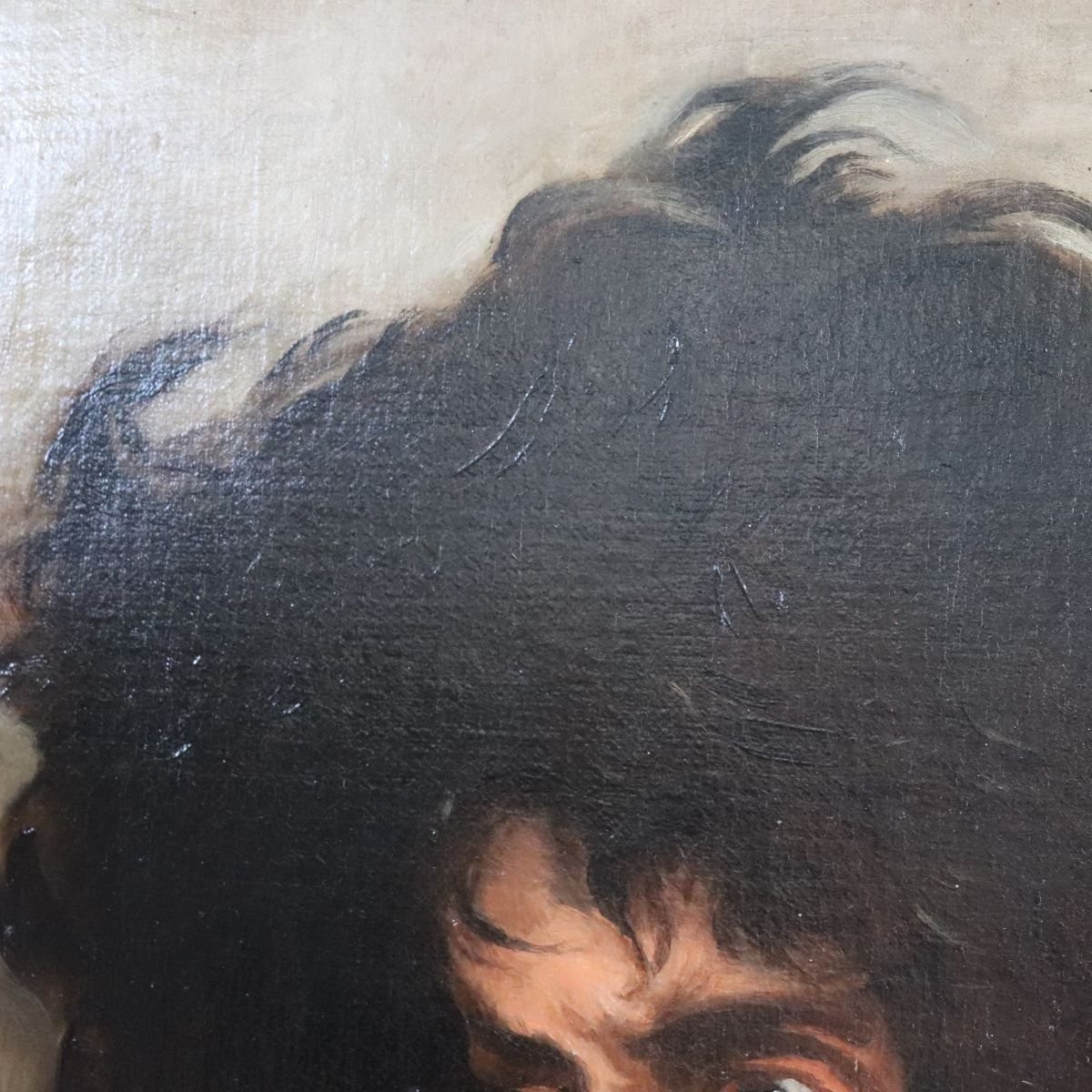 Peinture à l'huile sur toile, portrait d'homme, signée M. Marinelli et datée de 1894-photo-2