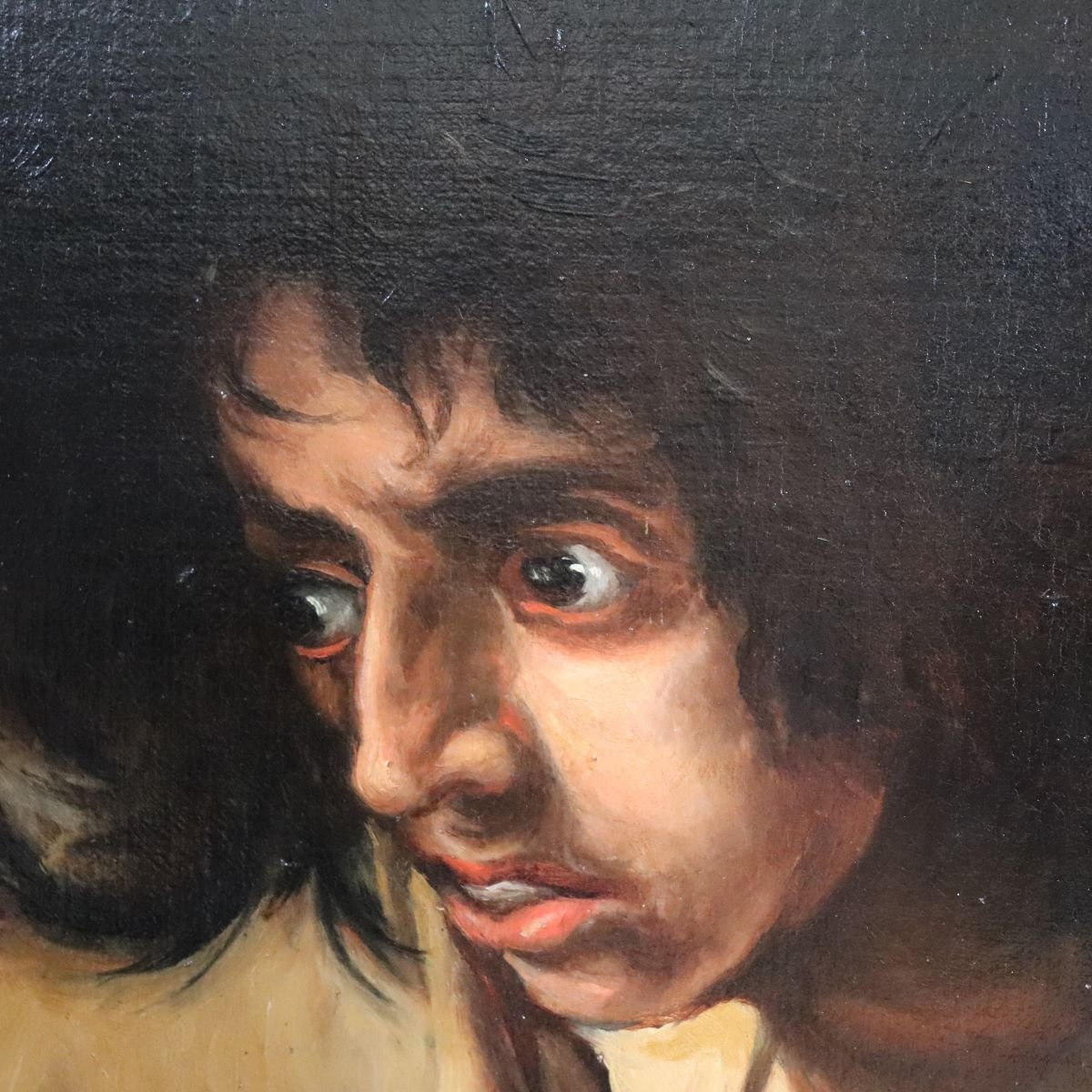 Peinture à l'huile sur toile, portrait d'homme, signée M. Marinelli et datée de 1894-photo-3