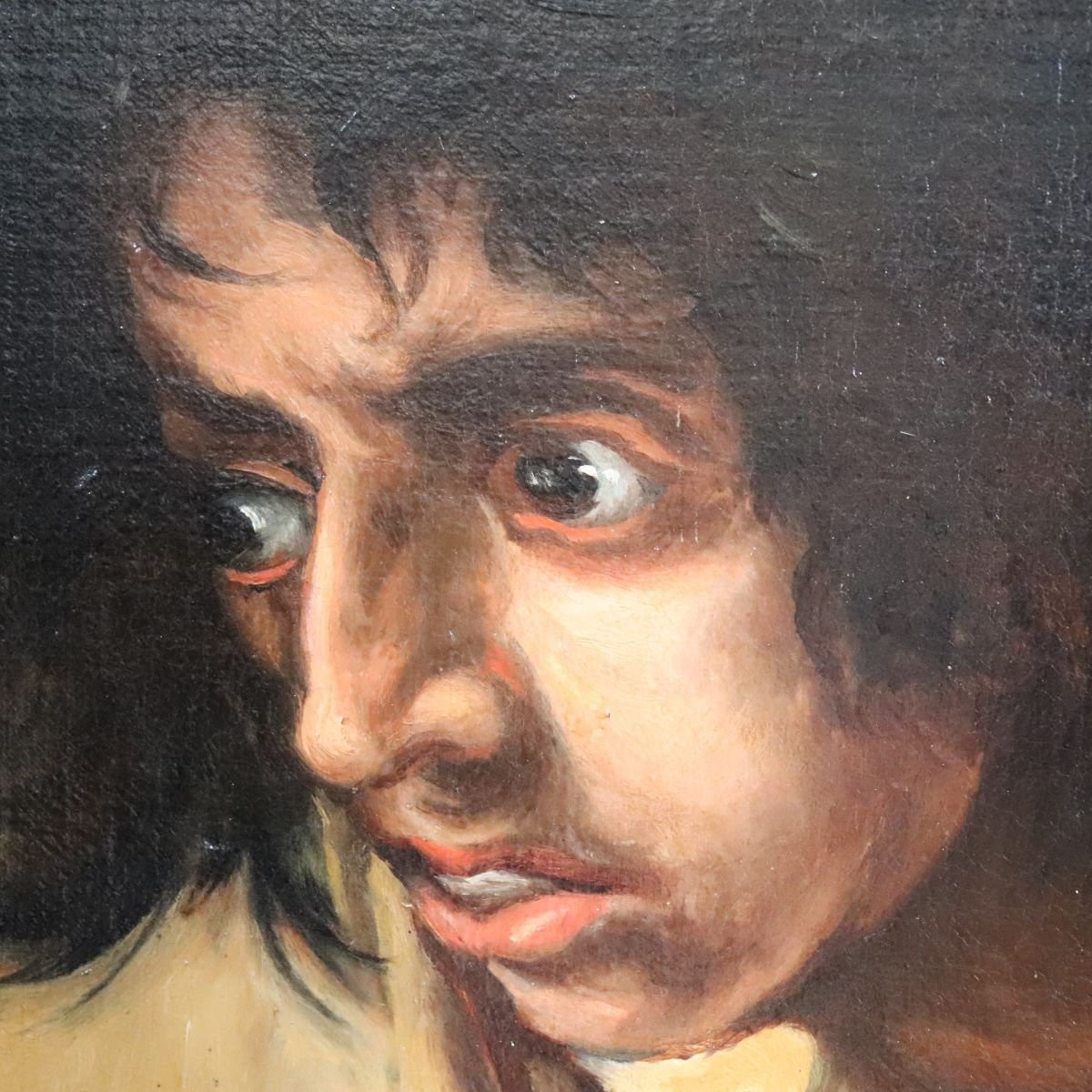 Peinture à l'huile sur toile, portrait d'homme, signée M. Marinelli et datée de 1894-photo-6