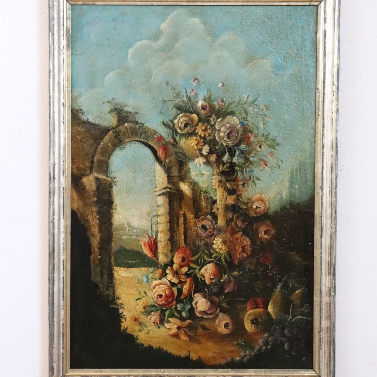 Antique Still Life, Oil On Canvas, Italy, 19th Century-photo-2