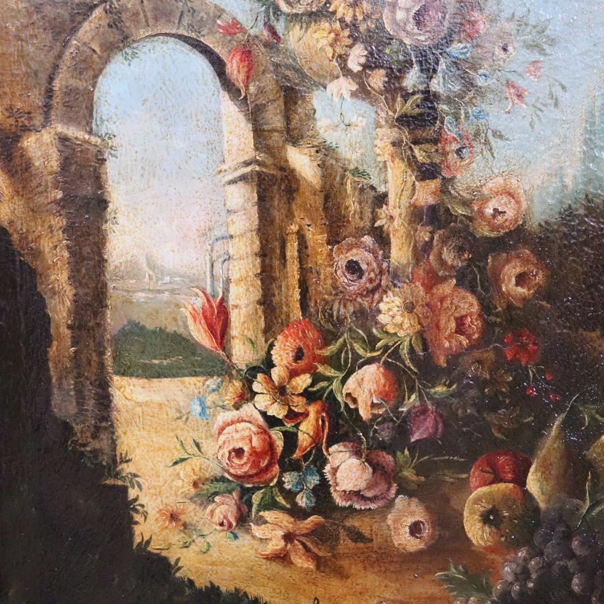Antique Still Life, Oil On Canvas, Italy, 19th Century-photo-3
