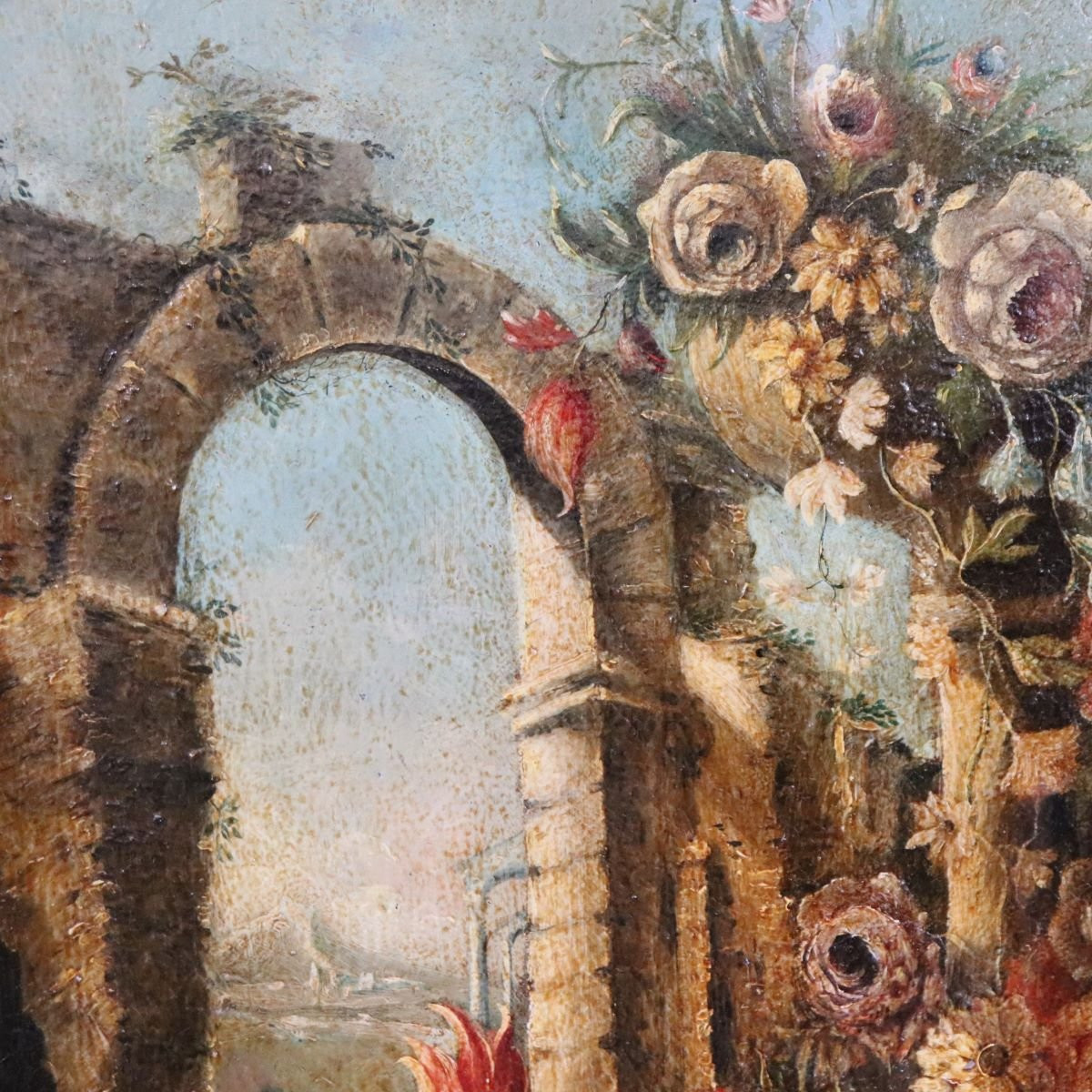 Antique Still Life, Oil On Canvas, Italy, 19th Century-photo-1