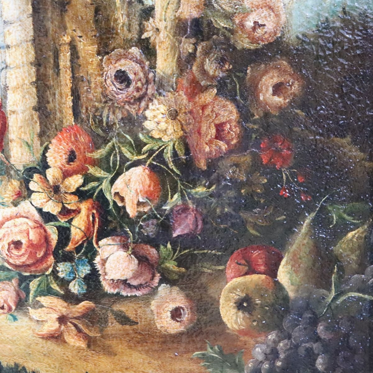 Antique Still Life, Oil On Canvas, Italy, 19th Century-photo-2