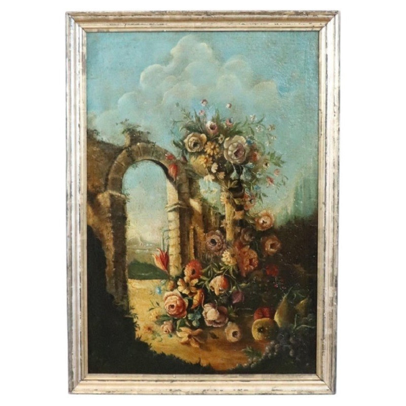 Antique Still Life, Oil On Canvas, Italy, 19th Century