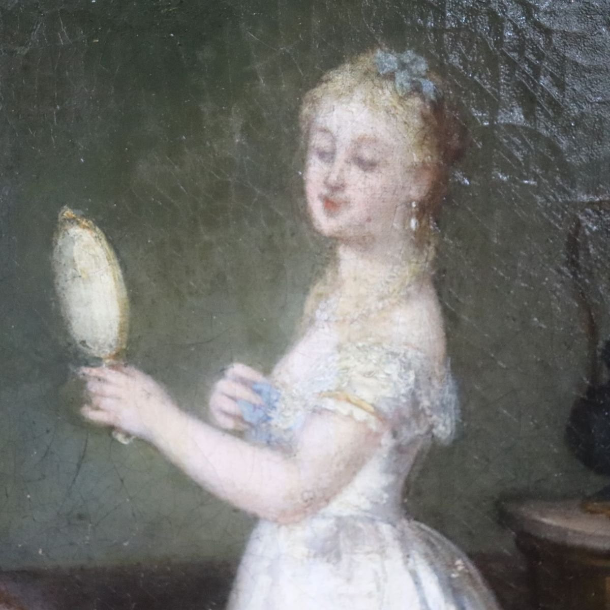 Scene Of Women, Oil On Canvas, Italy, 19th Century-photo-5