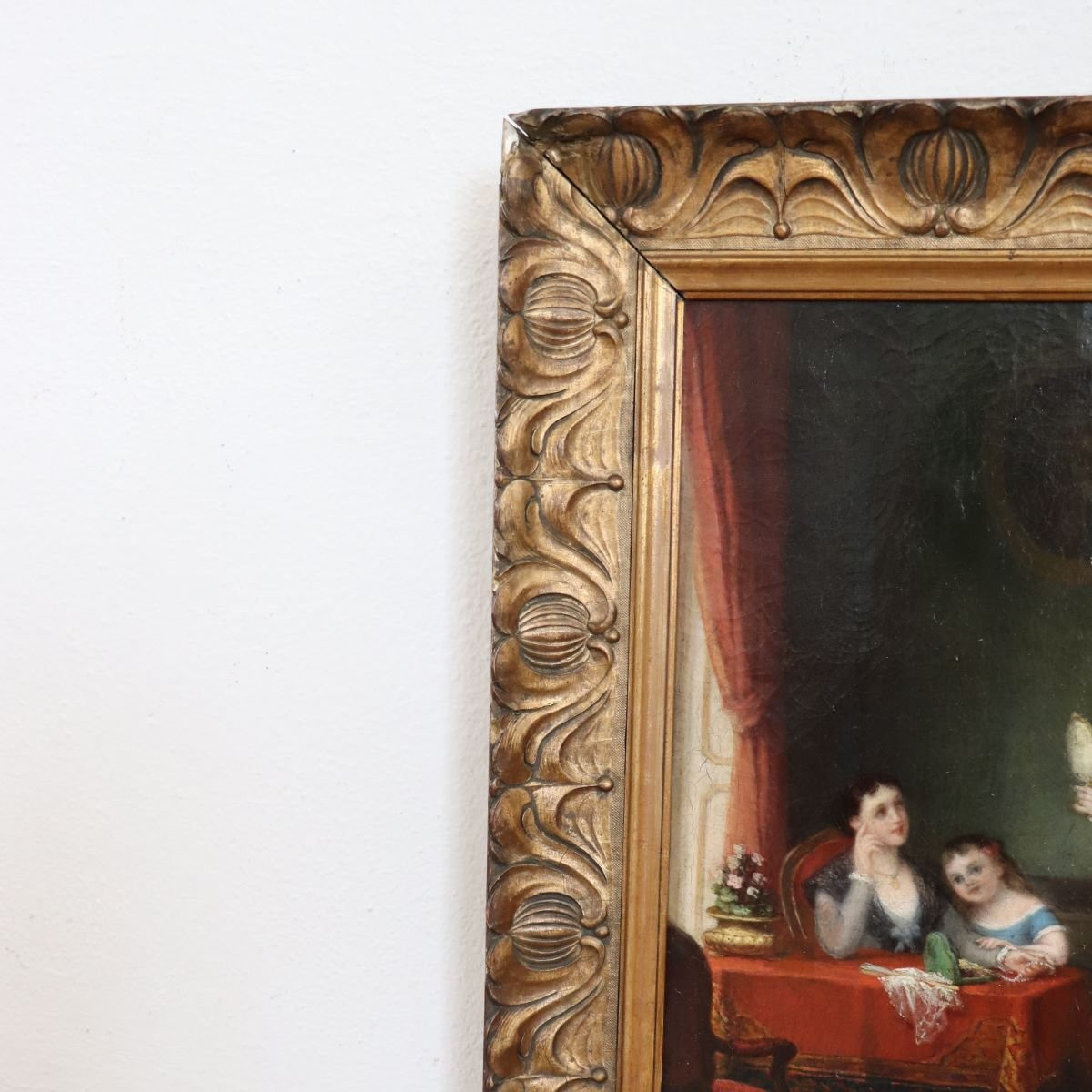 Scene Of Women, Oil On Canvas, Italy, 19th Century-photo-7