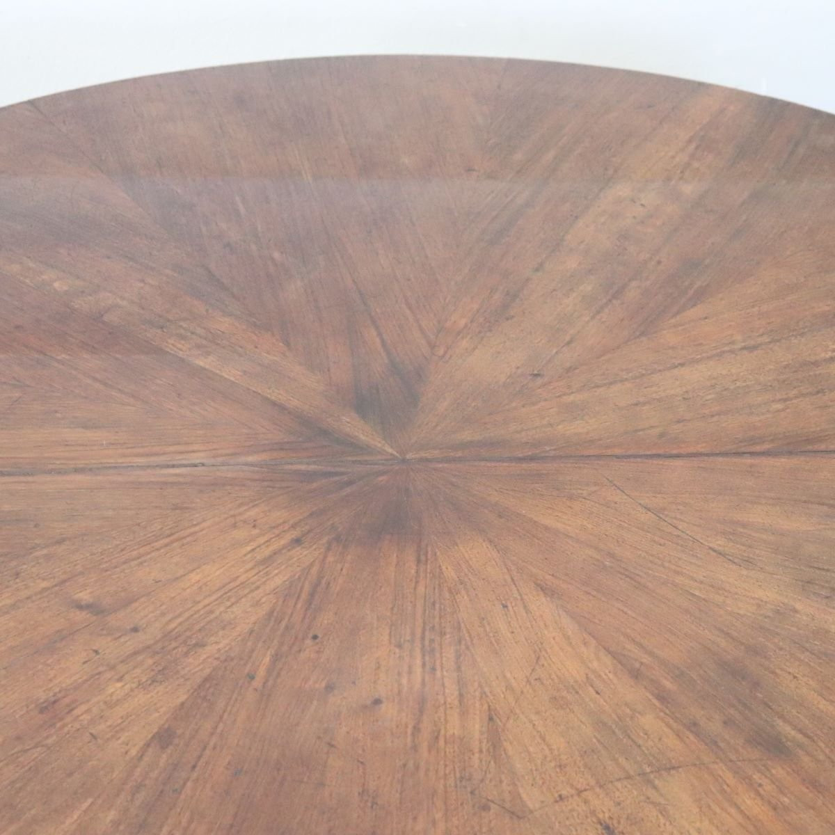 Antique Round Table In Walnut, Italy Early 19th Century-photo-6