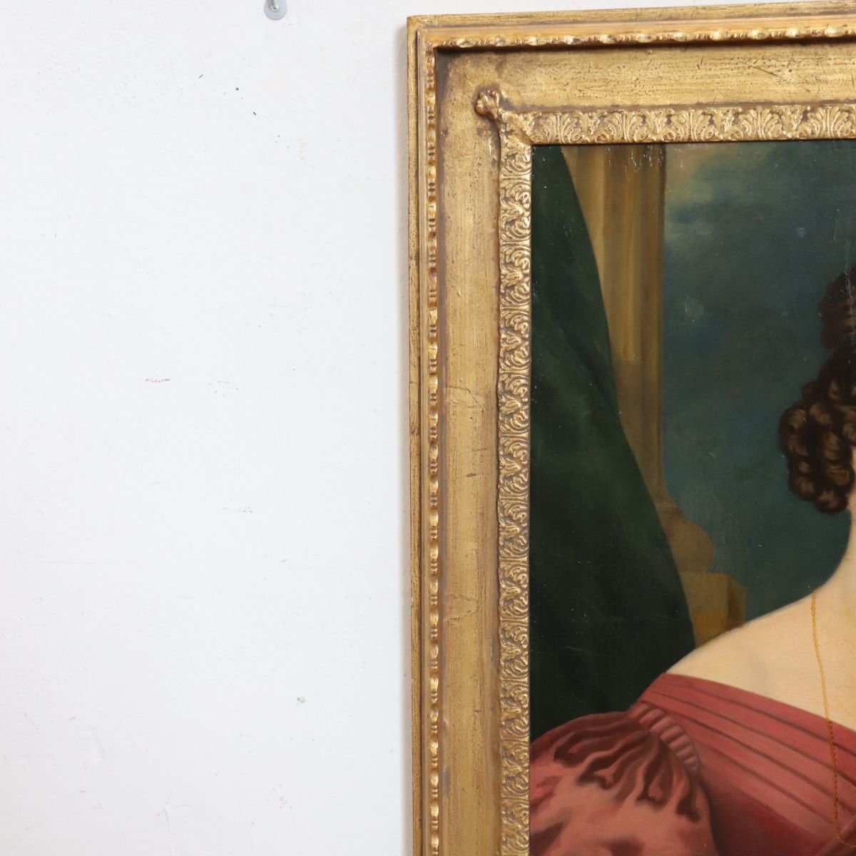 Portrait d'une jeune femme, peinture à l'huile sur toile, Italie, XIXe siècle-photo-2