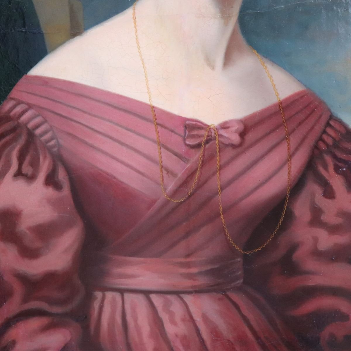 Portrait d'une jeune femme, peinture à l'huile sur toile, Italie, XIXe siècle-photo-6