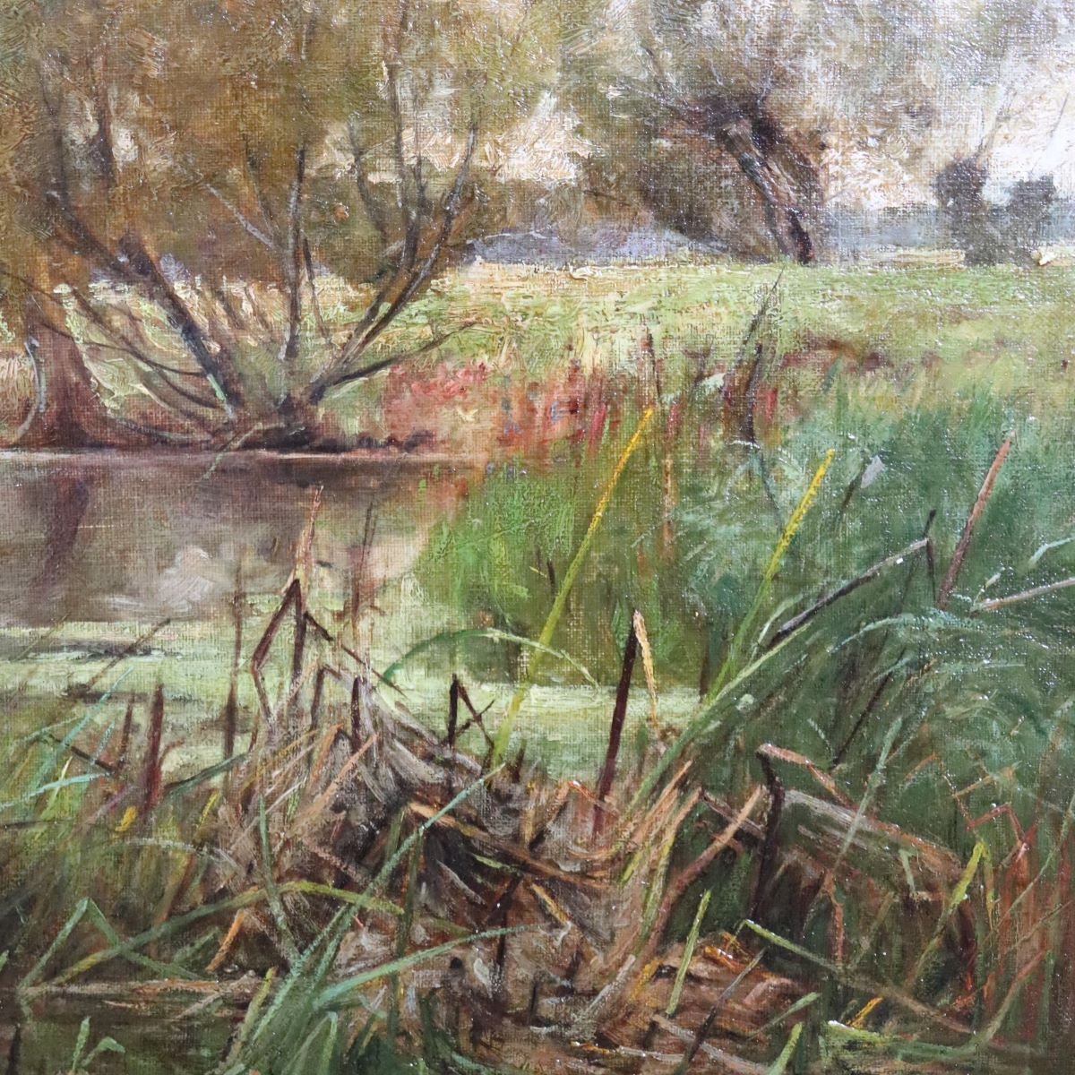 Landscape With Swans, Oil On Canvas, English School, 19th Century-photo-2