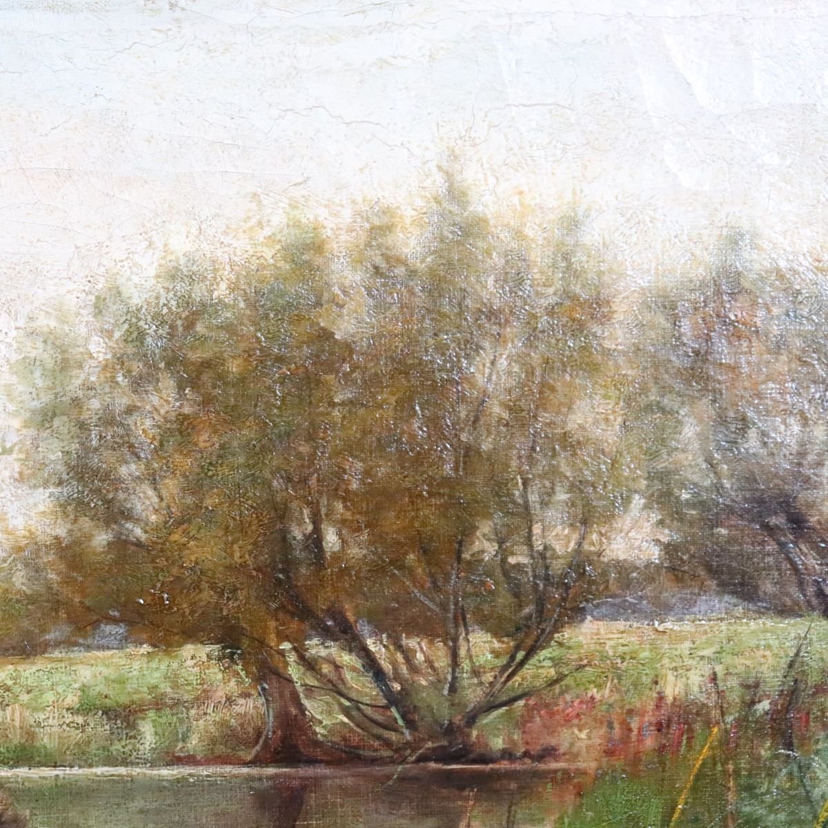 Landscape With Swans, Oil On Canvas, English School, 19th Century-photo-5