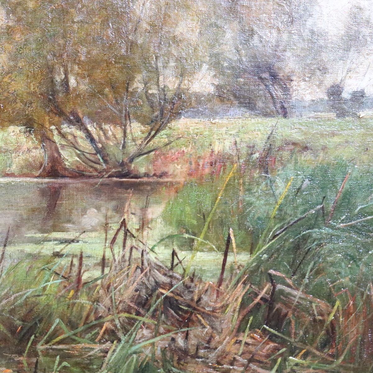 Landscape With Swans, Oil On Canvas, English School, 19th Century-photo-6