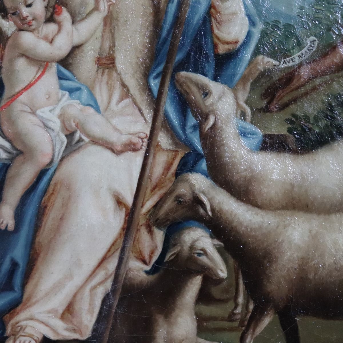 Marie la Bergère, signé Raphael Fogliardi et daté de 1795, peinture à l'huile sur toile-photo-3
