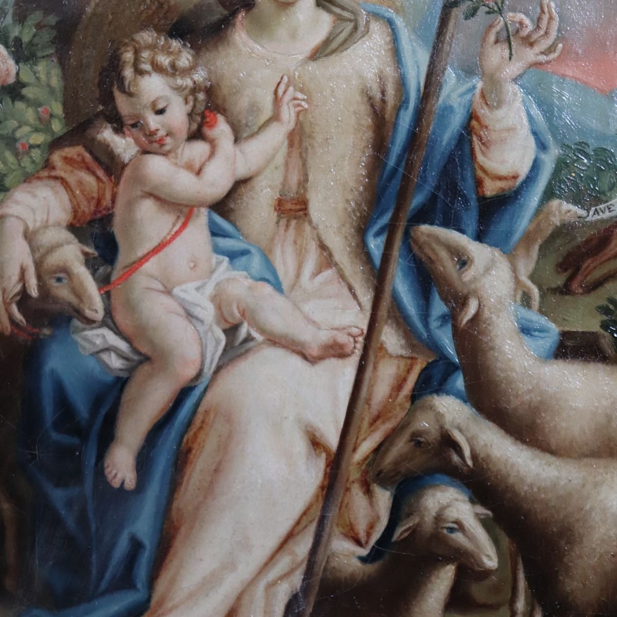Marie la Bergère, signé Raphael Fogliardi et daté de 1795, peinture à l'huile sur toile-photo-5