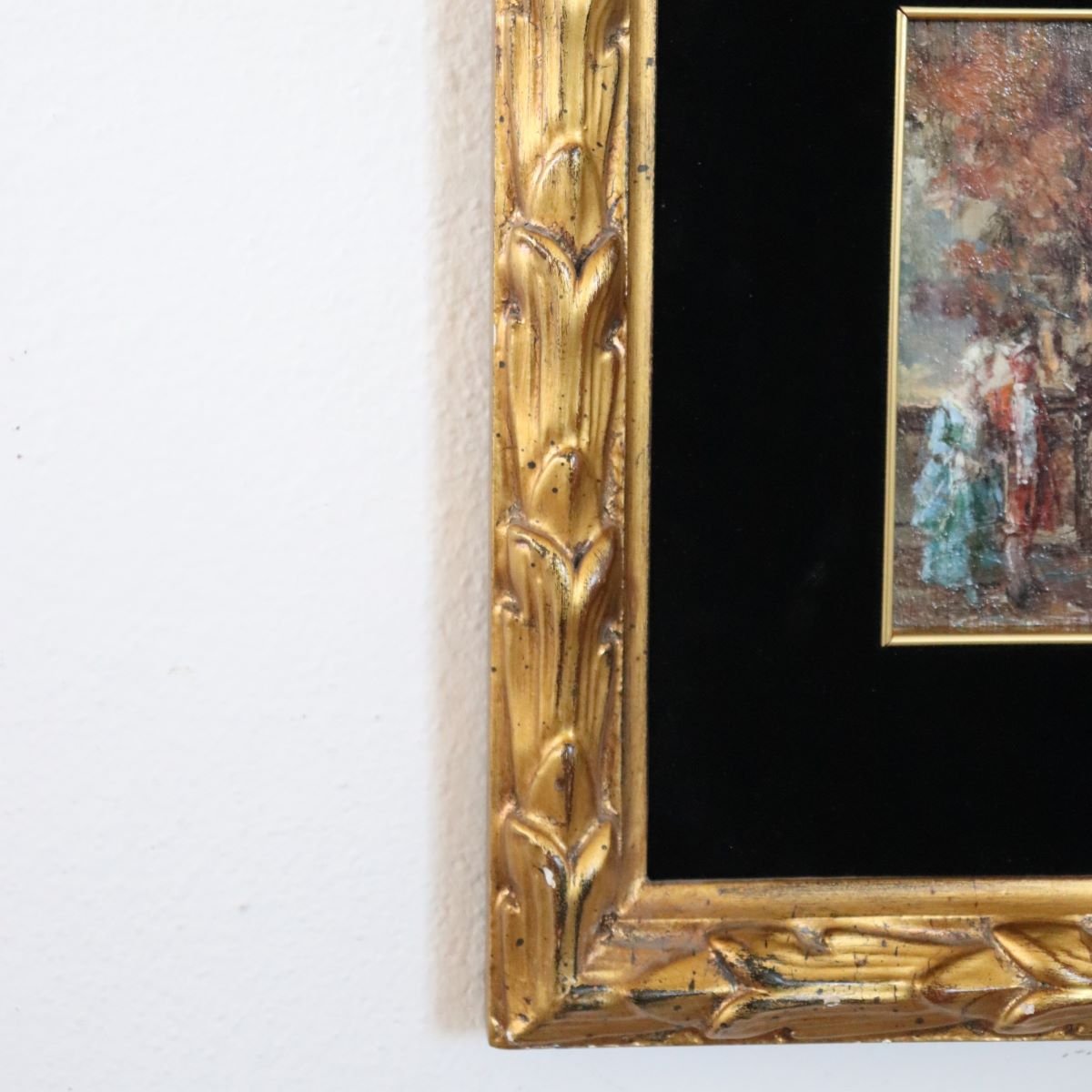 Romantic Scene, Oil Painting On Wood Panel Signed N. Sidoli, Italy, Early 20th Century-photo-1