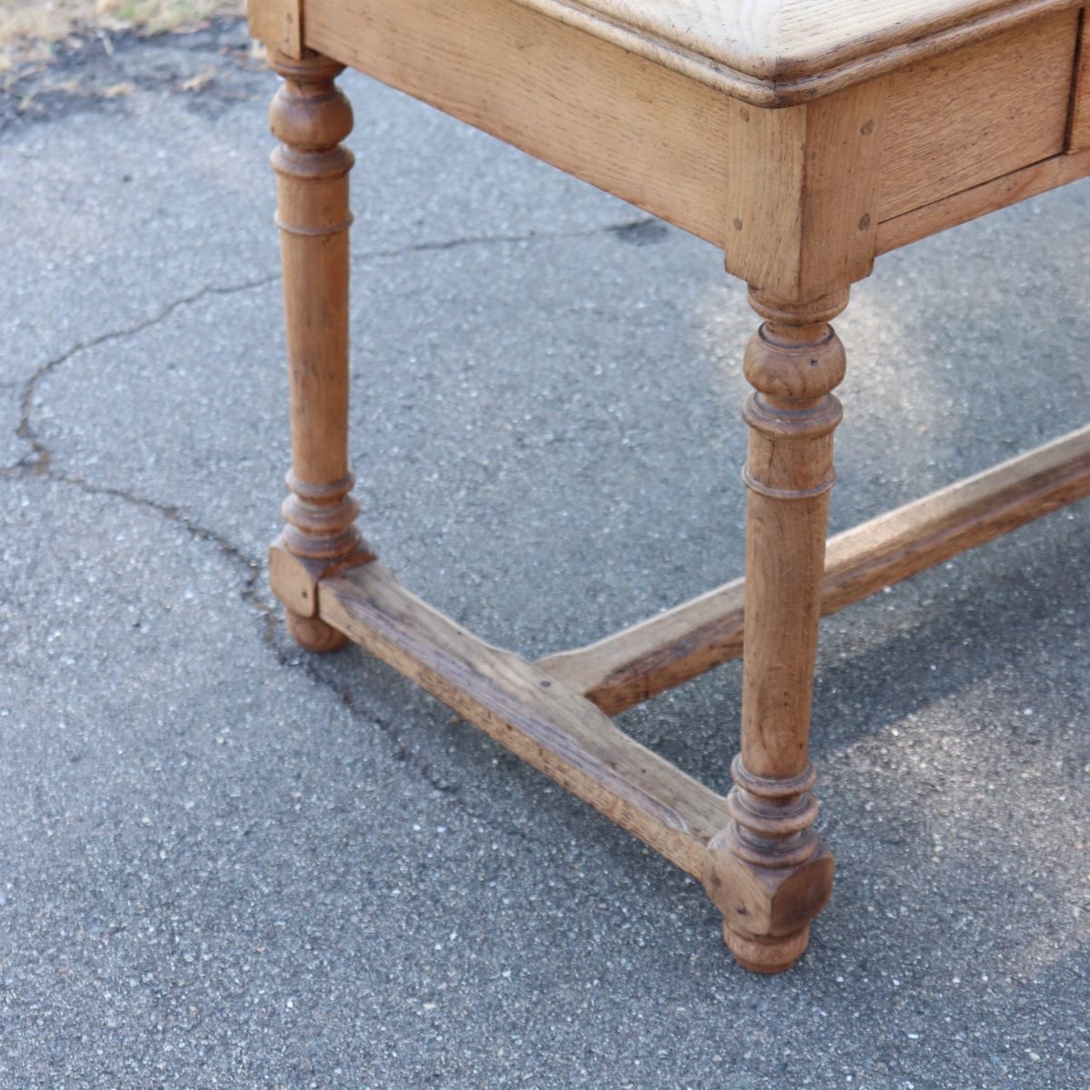 Table de réfectoire en chêne massif, longueur 274 cm, début du XXe siècle-photo-3