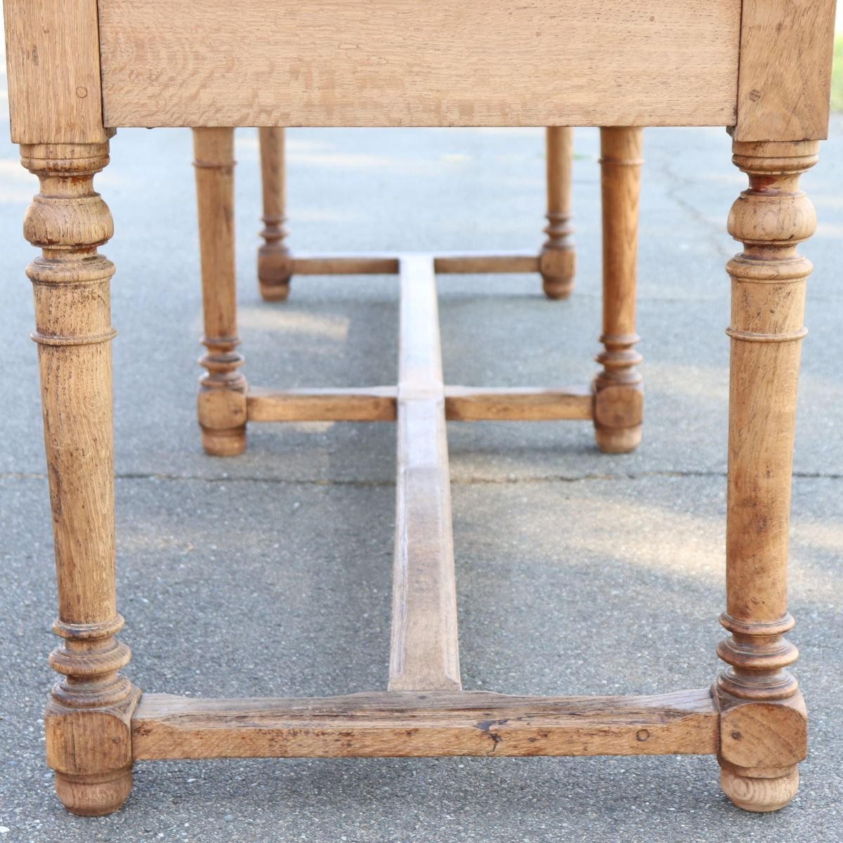 Table de réfectoire en chêne massif, longueur 274 cm, début du XXe siècle-photo-4