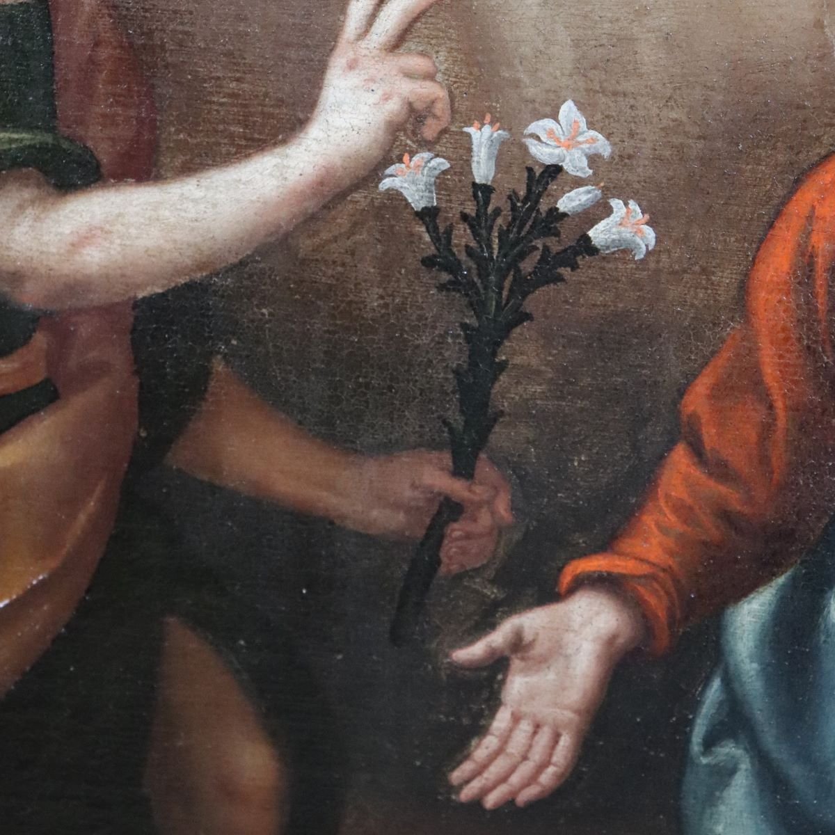 The Annunciation, Italy, 17th Century, Antique Oil Painting On Canvas-photo-4