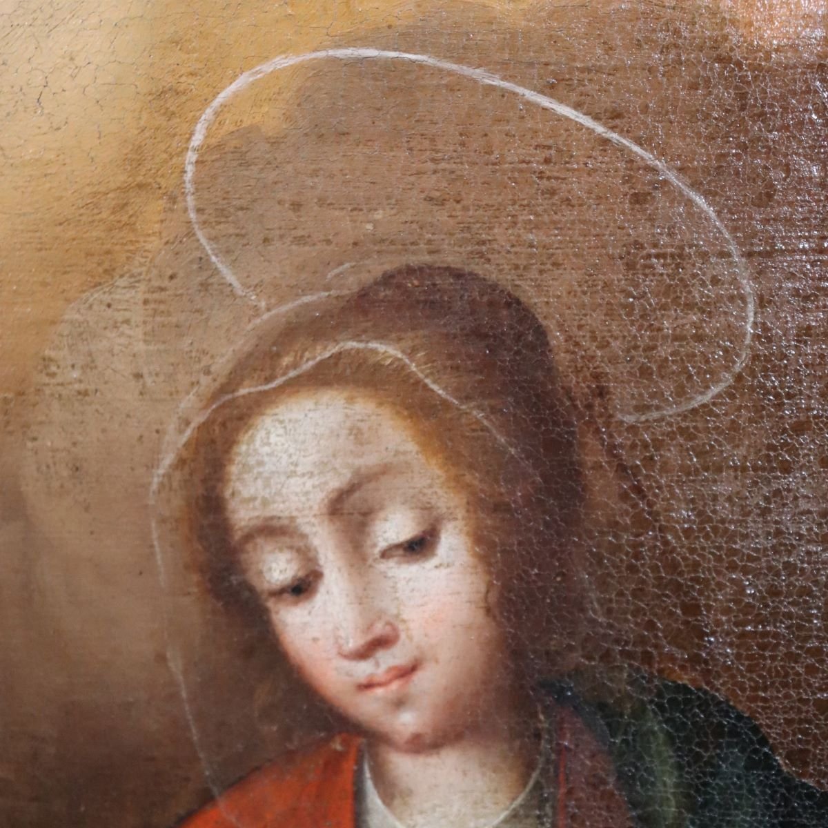 The Annunciation, Italy, 17th Century, Antique Oil Painting On Canvas-photo-6