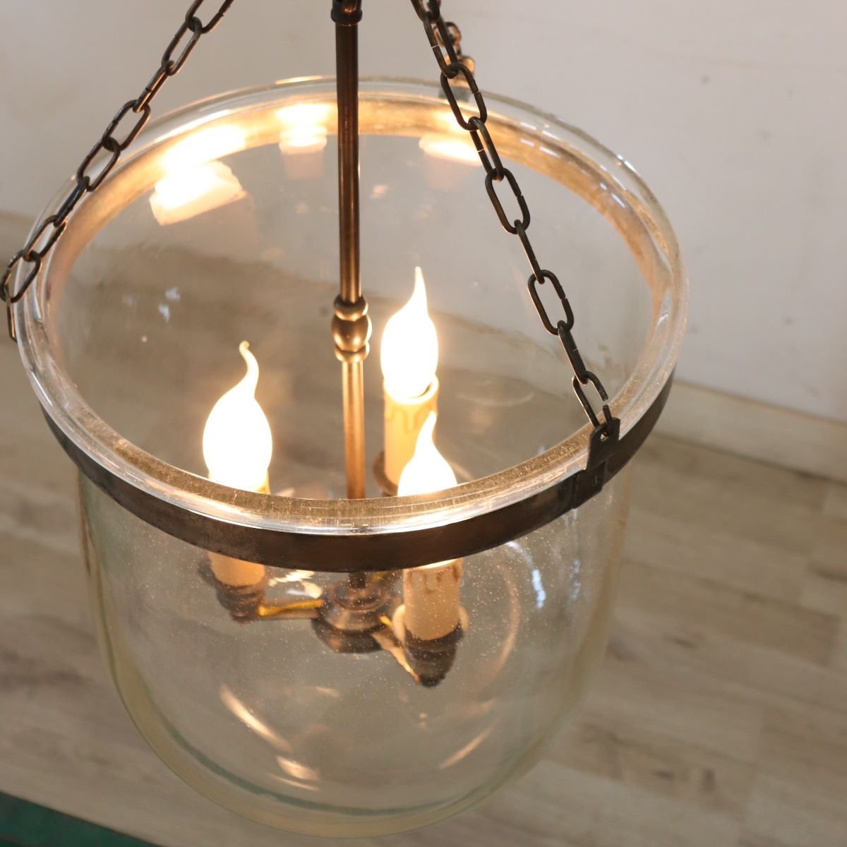 Iron And Blown-glass Lantern, Italy, Early 20th Century-photo-2