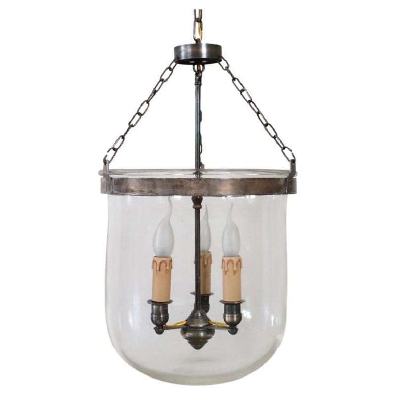 Iron And Blown-glass Lantern, Italy, Early 20th Century