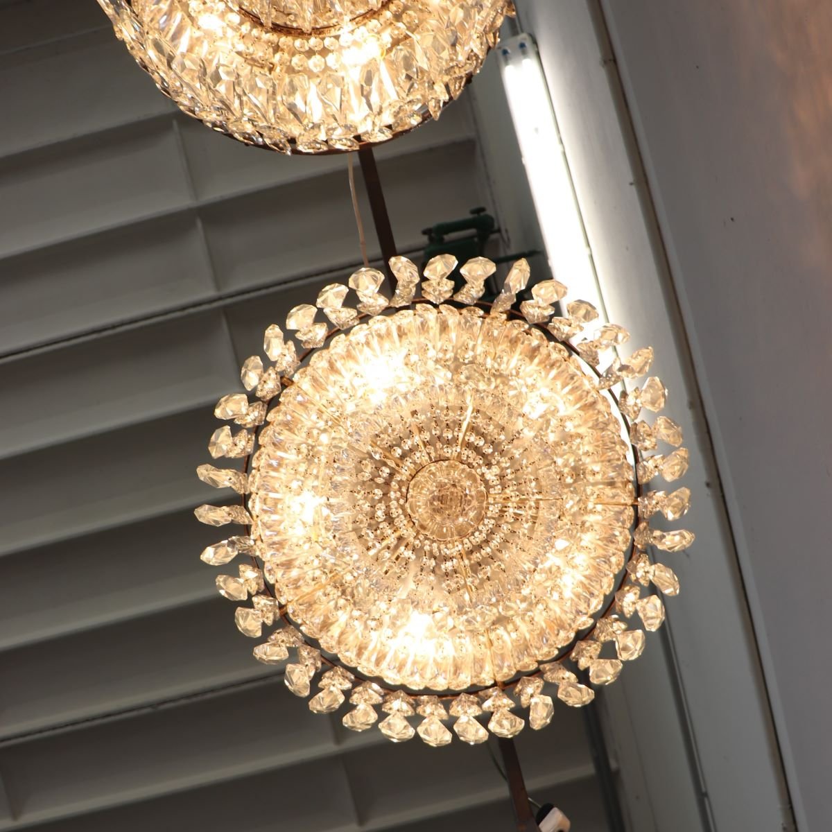 Spectacular Chandeliers With Large Crystal Drops, Italy, Early 20th Century-photo-4