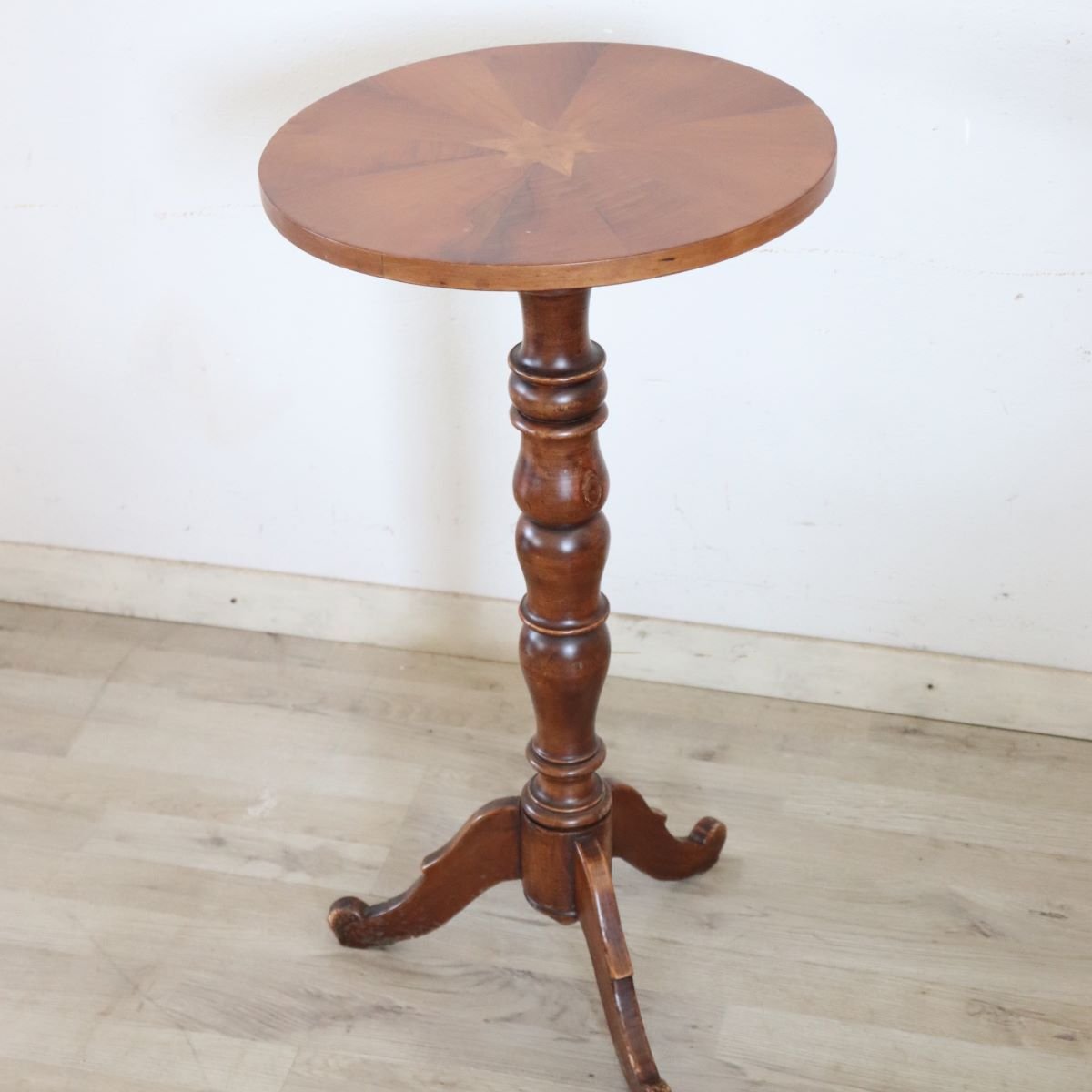 Table à pied central vintage en noyer, Italie, années 1990-photo-3