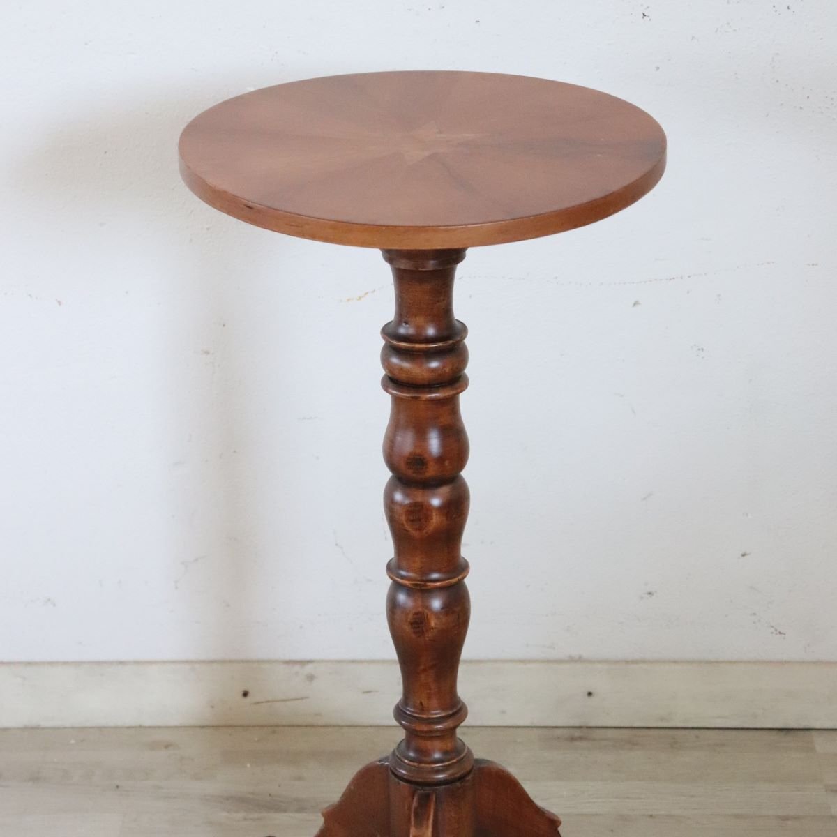 Table à pied central vintage en noyer, Italie, années 1990-photo-7
