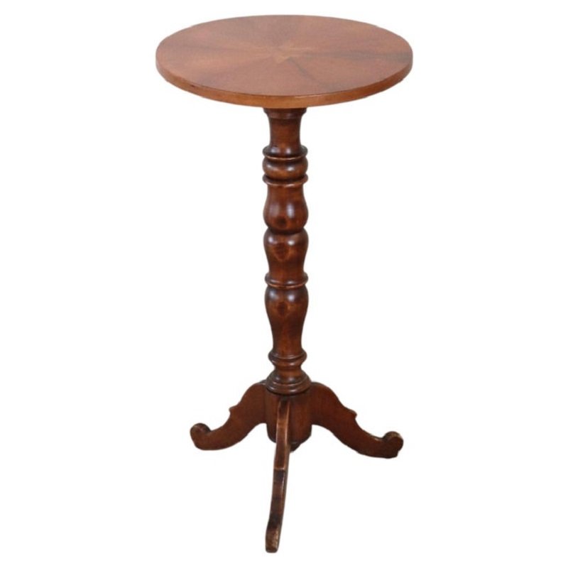Table à pied central vintage en noyer, Italie, années 1990