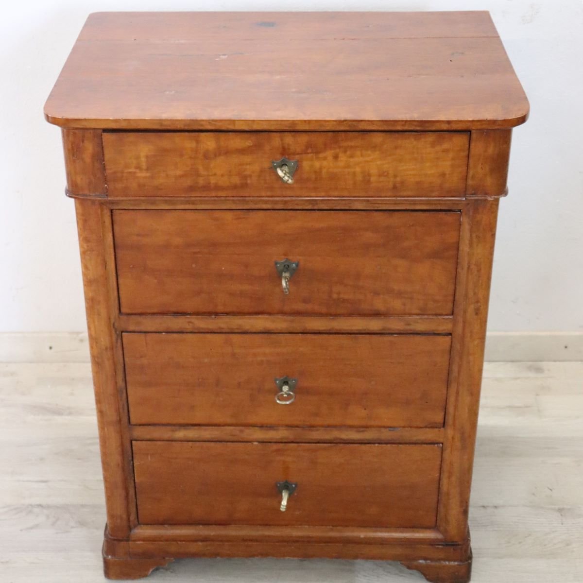 Small Antique Cherry Wood Chest Of Drawers, Italy, 19th Century-photo-2