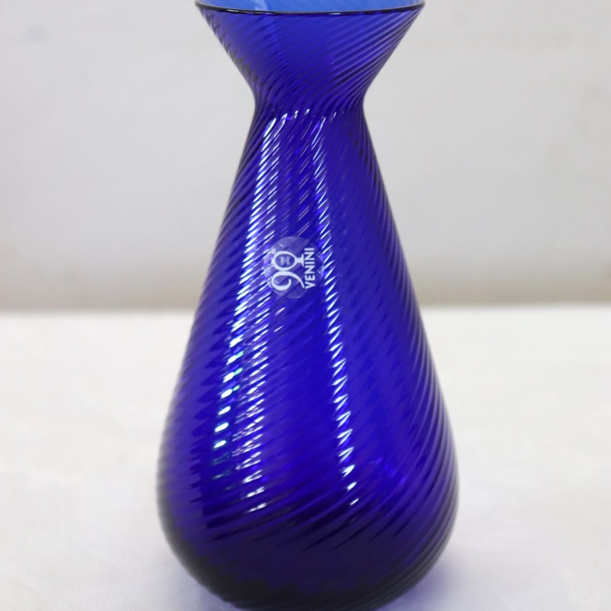 Set Of 3 Signed Venini Vases Dated 2012 With Original Label-photo-7