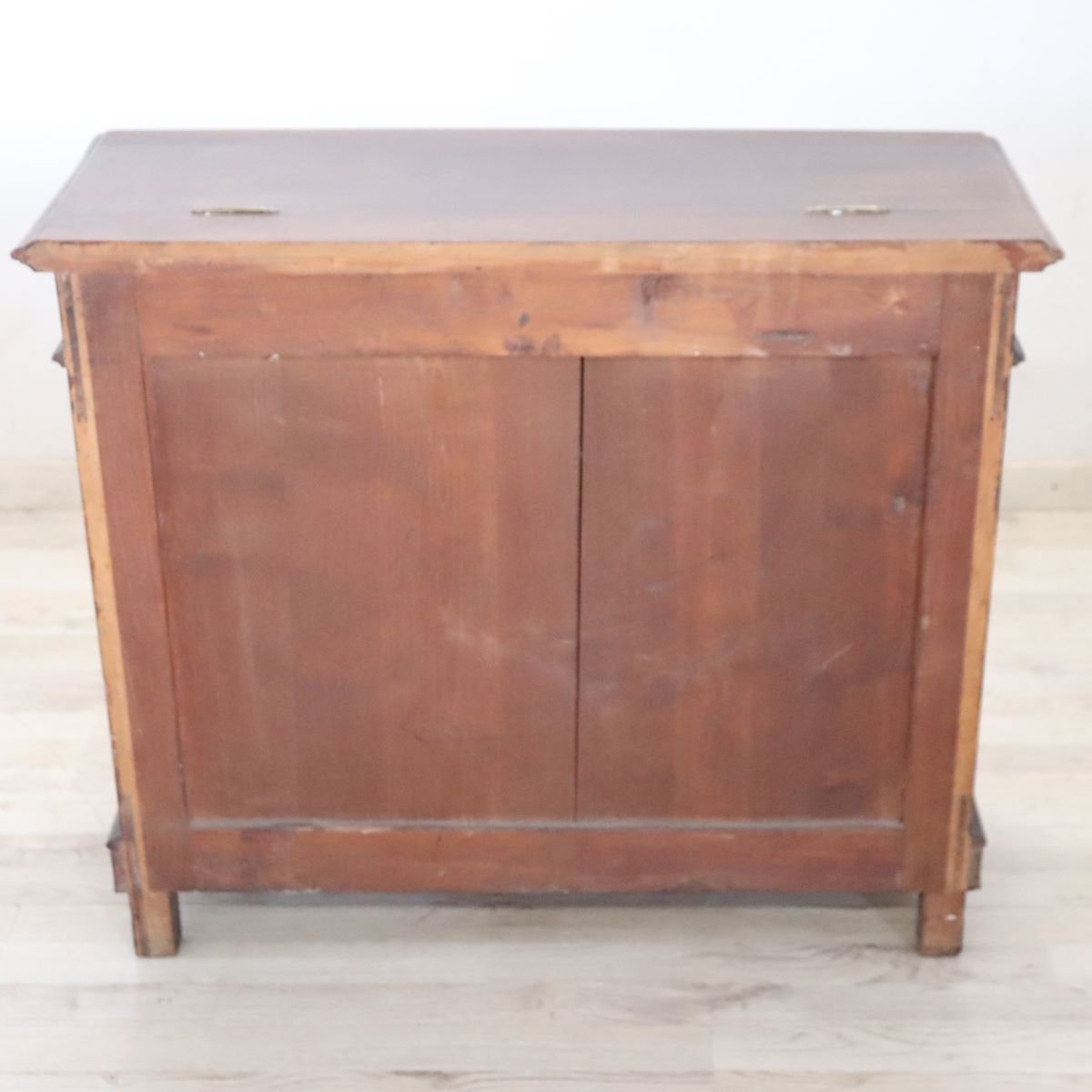 Storage Buffet In Walnut, Firewood Holder, Italy Late 19th Century-photo-4