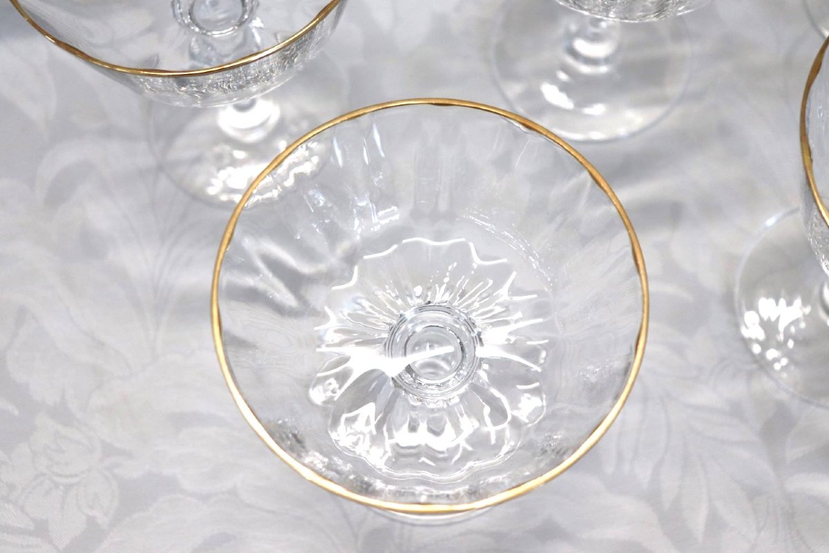 Set Of 12 Murano Blown Glass Champagne Flutes By Nason & Moretti, With Label-photo-3