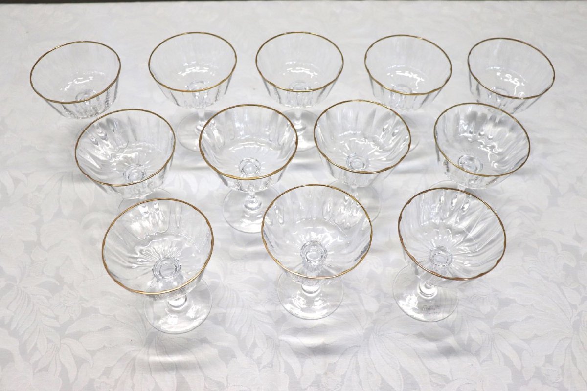 Set Of 12 Murano Blown Glass Champagne Flutes By Nason & Moretti, With Label-photo-1