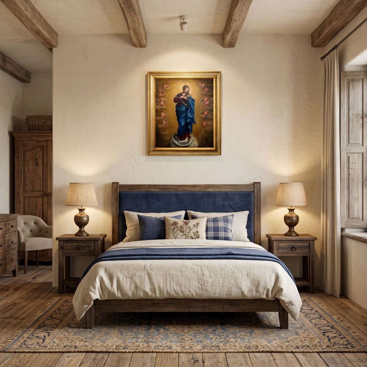 Huile sur toile, Immaculée Conception, Italie, XVIIIe siècle-photo-2