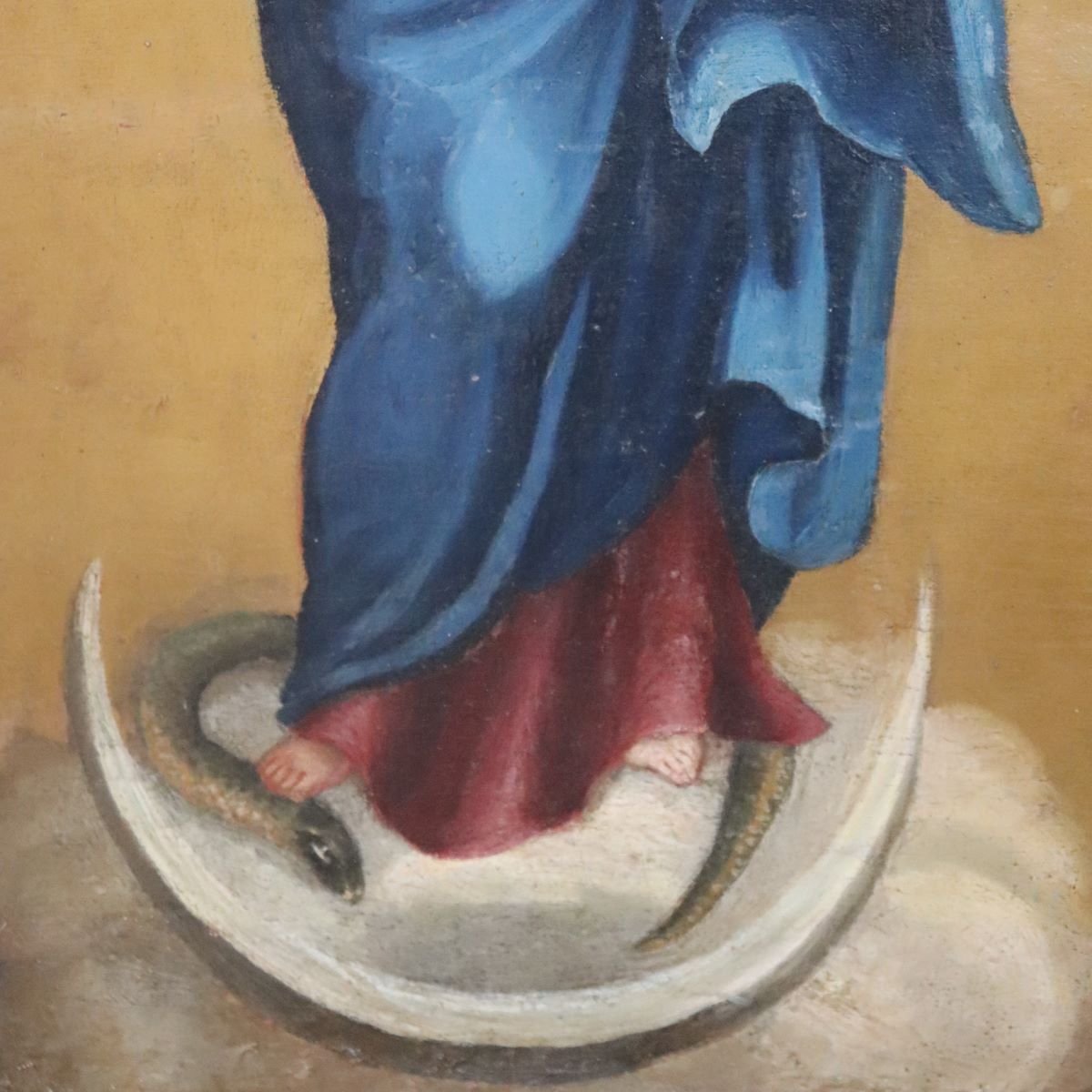 Huile sur toile, Immaculée Conception, Italie, XVIIIe siècle-photo-1