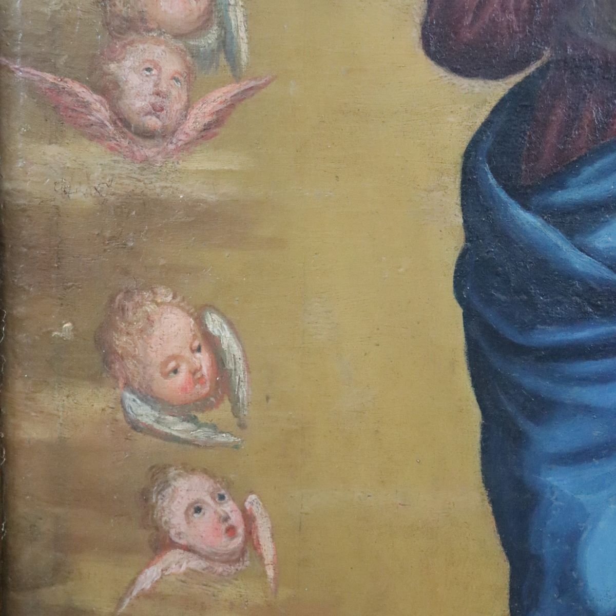 Huile sur toile, Immaculée Conception, Italie, XVIIIe siècle-photo-2